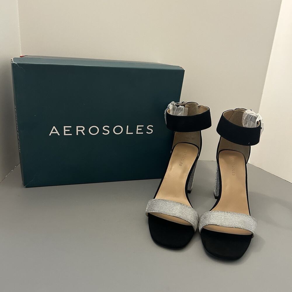 Aerosoles Women’s Lana Heel Sandals Size 10.5M - Black Combo NIB